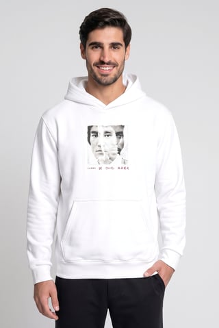 Steph Curry Men Loose Fit Long Sleeve Outdoor Hoodie, White