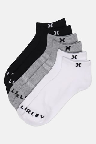 Men 6 Pairs Brand Logo Ankle Socks, Multicolor