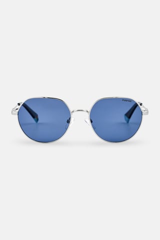 Men 207849DOH54C3 Round Sunglasses, Silver