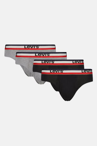 Men 4 Pieces Brand Logo Briefs, Multicolor