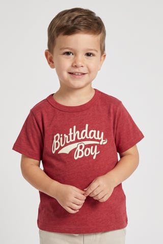 Toddlers Boy Graphic Print Short Sleeve Top, Red