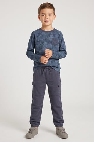 Kids Boy 2 Pcs Camouflage Long Sleeve T-Shirt And Pants Set, Multicolor