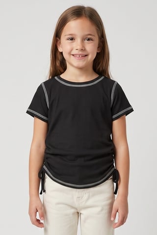 Kids Girl 3 Pcs Short Sleeve Graphic Print Top Set, Multicolor