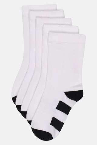 Toddlers Boy 5 Pairs Stripe Crew Socks, Multicolor