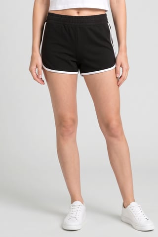 Women Solid Basic Shorts, Black