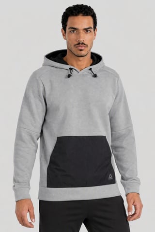 Men Sportswear Fit Long Sleeve Outdoor Hoodie, Grey