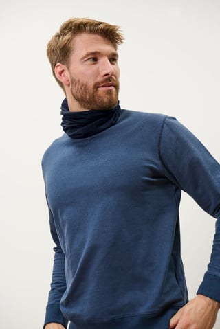 Men  Solid Scarf, Navy Blue