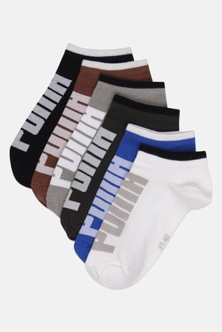 Men 6 Pairs Brand Logo Ankle Socks, Multicolor