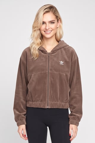 Women Sportswear Fit Long Sleeve Outdoor Track Jacket, Brown