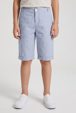 Kids Boy Pin Stripe Chino Shorts, Light Blue