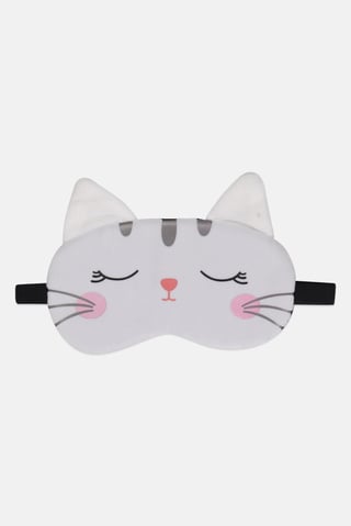 Kids Girl Kitty Sleeping Mask, White