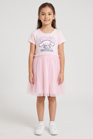 Kids Girl Graphic Print Dress, Pink