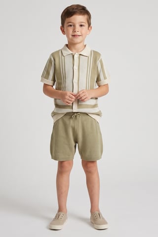 Kids Boy 2 Pieces Knitted Shirt And Shorts Set, Multicolor