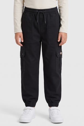 Kids Boy Solid Cargo Pants, Black