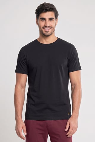 Men 3 Piece Crew Neck Short Sleeve Heather Lounge T-shirt, Black