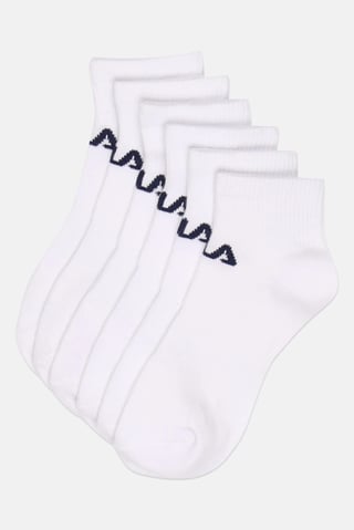 Kids Boy 6 Pairs Brand Logo Low Cut Socks, White