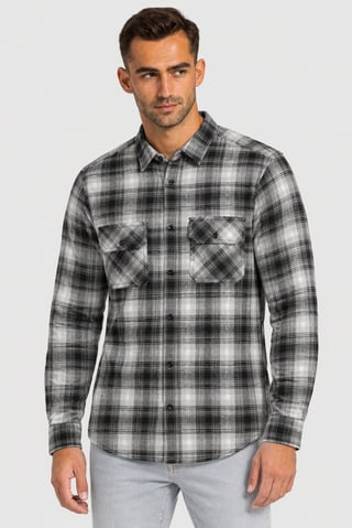 Men Regular Fit Long Sleeve Checkered Casual Shirt, Multicolor