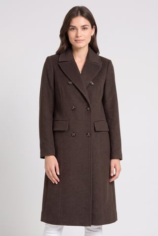 Women Textured Trench Coat, Dark Brown