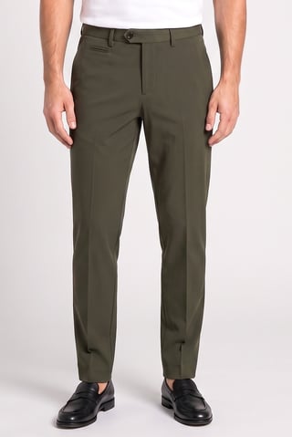 Men Slim Fit Plain Chino Pants, Green