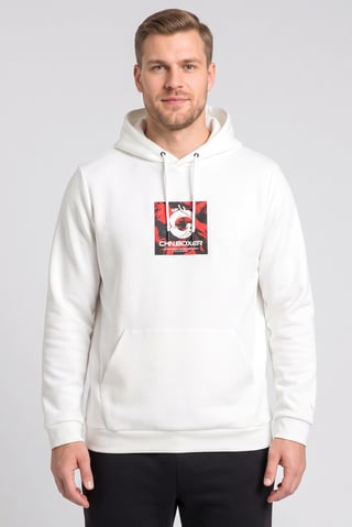 Men Regular Fit Long Sleeve Outdoor Hoodie, White