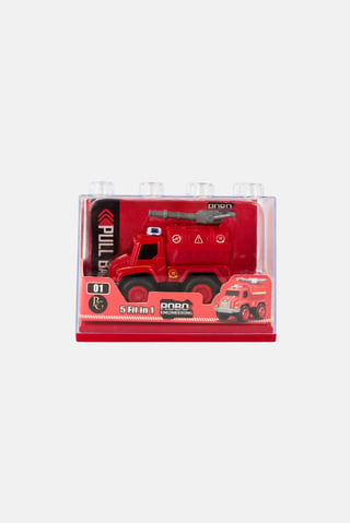 Robo Engineering Fire Fighter Trucks Pull Back Truck 5 in 1