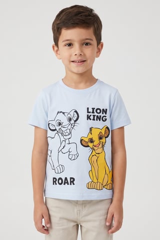 Toddler Boy Crew Neck Short Sleeve Lion King Graphic Print T-Shirt, Light Blue