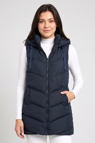 Women Quilted Vest Jacket, Navy