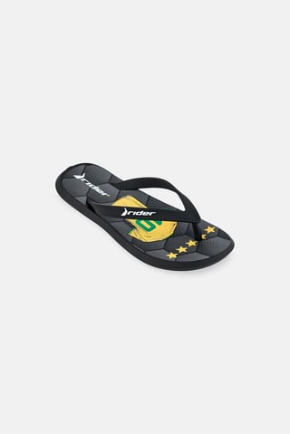 Kids Boy Graphic Print Slippers, Black