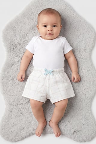 Toddlers Girl Windowpane Basic Shorts, Multicolor