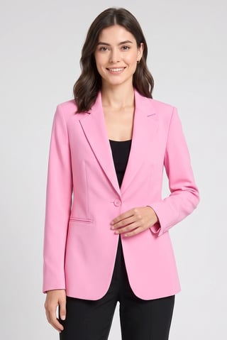 Women Regular Fit Solid Casual Blazer, Pink