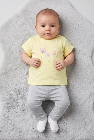 Toddlers Girl Short Sleeve Graphic Print T-Shirt, Yellow