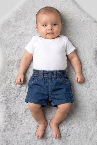Toddlers Girl Washed Denim Shorts, Blue
