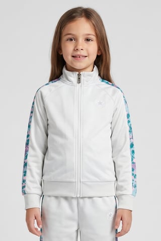 Kids Girl 2 Pieces Brand Logo Sweatshirt And Pants Set, Light Grey