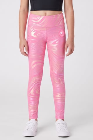 Kids Girl Sportswear Fit Brand Logo Training Leggings, Pink