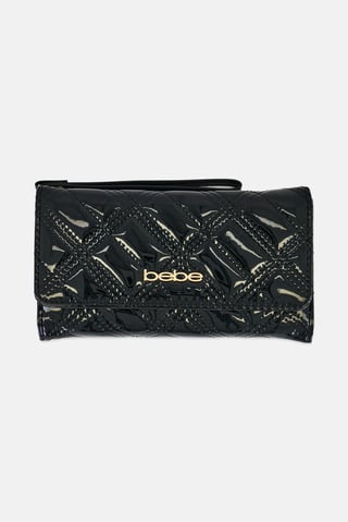 Women Brand Logo Wallet, Black