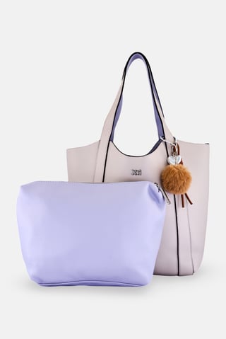 Women Brand Logo Tote Bag With Pouch, Multicolor