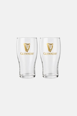 2 Pieces Brand Logo Pint Glasses Set, Transparent