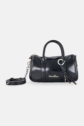 Women Brand Logo Mini Handbag, Black