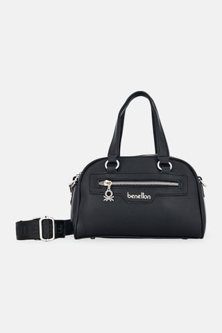 Women Brand Logo Handbag, Black