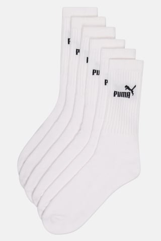 Men 6 Pairs Brand Logo High Socks, White
