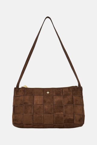 Women Faux Suede Shoulder Bag, Brown