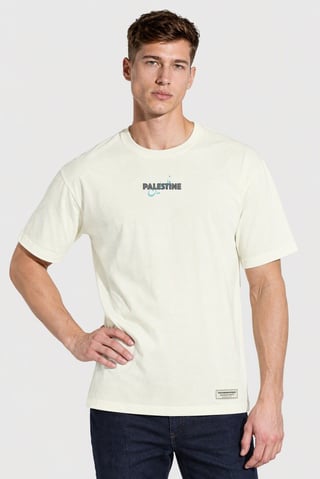 Men Oversized Fit  Short Sleeve Graphic Print T-Shirt, Ivory