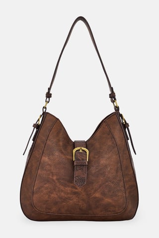 Women Brand Logo Shoulder Bag, Brown