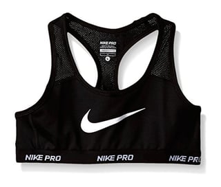 Girls Pro Hypercool Bra, Black and White