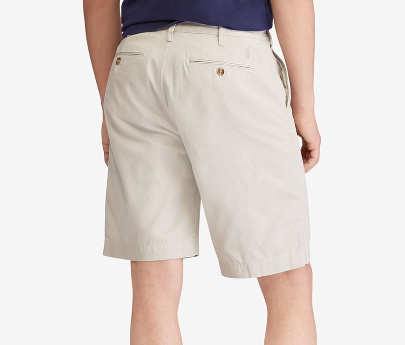 Mens Relaxed Fit Twill Shorts, Beige