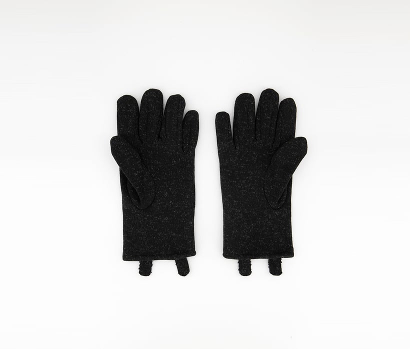 Men Knitted Fleece Gloves, Black