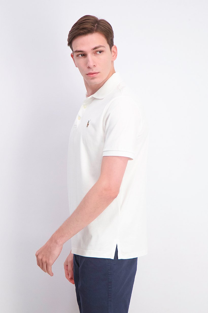 Men Slim Fit Short Sleeve Soft Touch Polo Shirt, White
