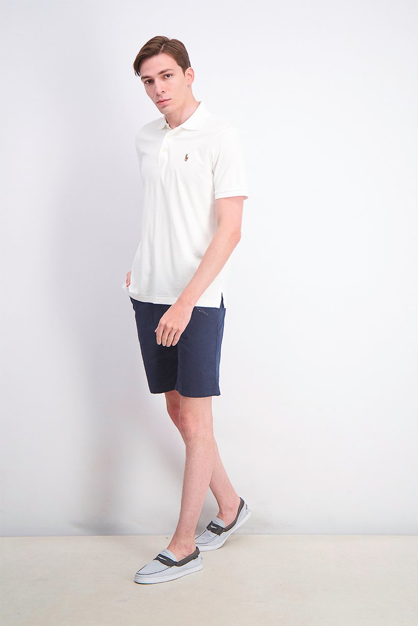 Men Slim Fit Short Sleeve Soft Touch Polo Shirt, White