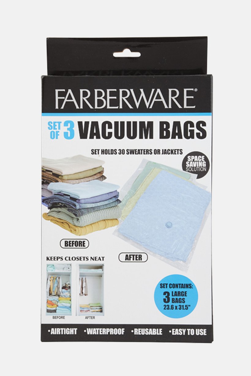 Set Of 3 Vacuum Bags, Transparent