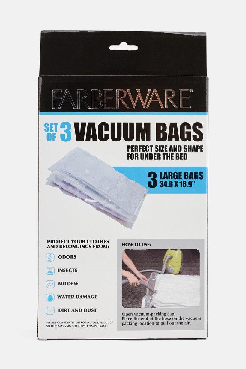 Set Of 3 Vacuum Bags, Transparent